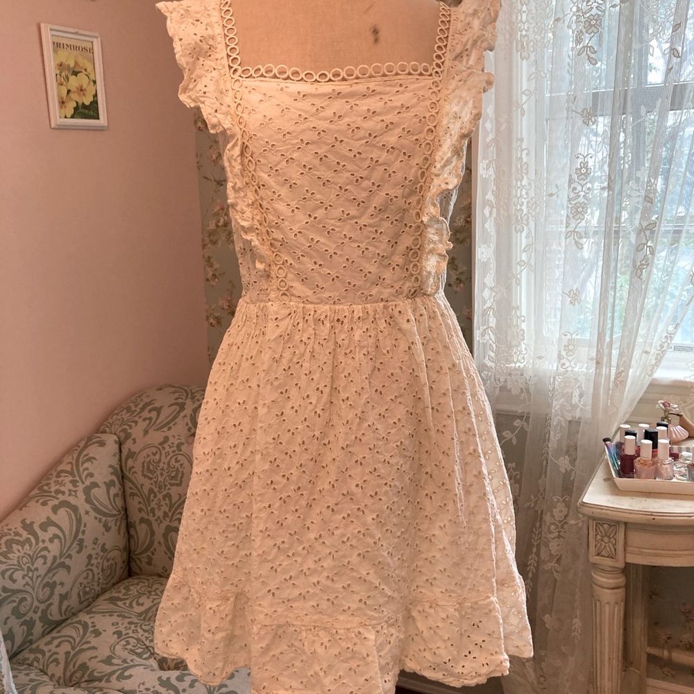 Free People Anthropologie Eyelet Baby Doll Dress